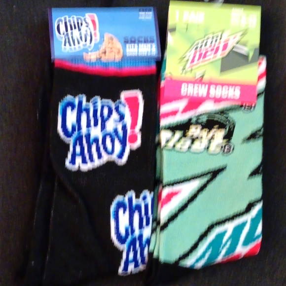 Mens socks with different brands, Mt. Dew, Pez, Kool-Aid & Chips Ahoy. Sz. 6-12. - Picture 4 of 4